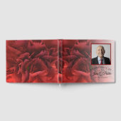 Rode anjer bloemenviering van het leven gastenboek (Volledig)