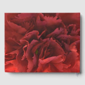 Rode anjer bloemenviering van het leven gastenboek (Achterkant)