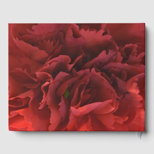 Rode anjer bloemenviering van het leven gastenboek (Achterkant)