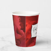 Rode Anjer Bruiloft Papieren Bekers (Rechts)
