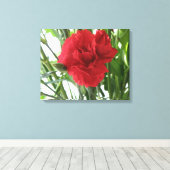 Rode Anjer Canvasprint Canvas Afdruk (Insitu (Houten vloer))