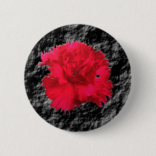 Rode anjer Floral Fantasy-Button Ronde Button 5,7 Cm