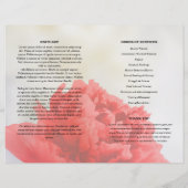 Rode anjer Funeral Program sjabloon (Achterkant)