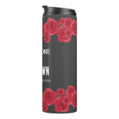 Rode Anjer Grens Water Fles Tumbler (Geroteerd rechts)