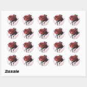 rode anjer ronde sticker (Vel)