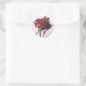 rode anjer ronde sticker (Tas)