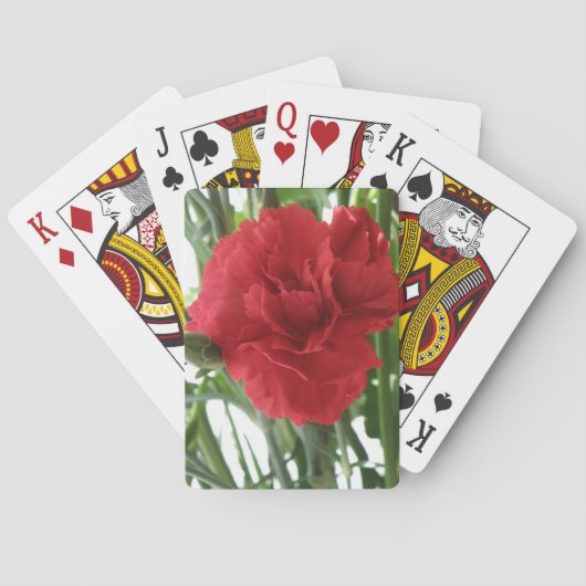 Rode anjer-spelkaarten speelkaarten (Achterkant)