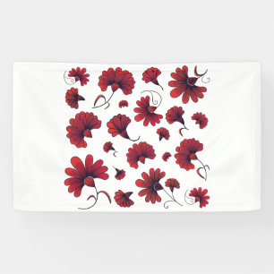 Rode anjer vectorpatroon bloem spandoek