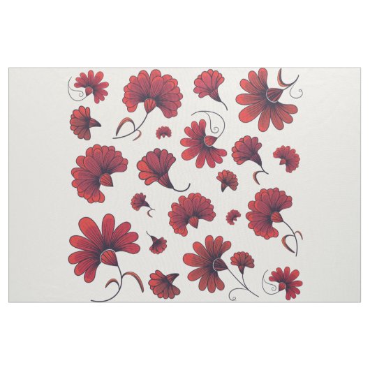 Rode anjer vectorpatroon bloem stof (Yard (91,4 cm))