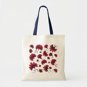 Rode anjer vectorpatroon bloem tote bag