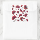 Rode anjer vectorpatroon bloem vierkante sticker (Tas)