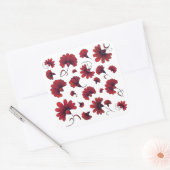 Rode anjer vectorpatroon bloem vierkante sticker (Envelop)