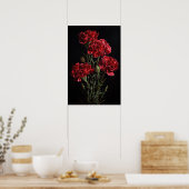 Rode anjers bloemenkunst print Poster (Keuken)
