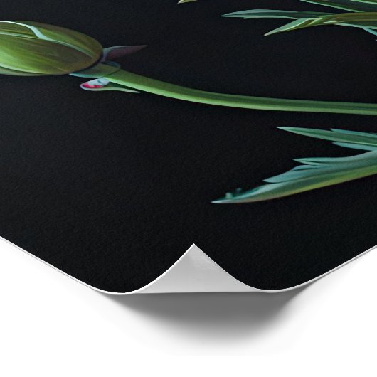 Rode anjers bloemenkunst print Poster (Hoek)