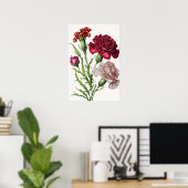 Rode anjers bloemenkunst print Poster (Thuiskantoor)