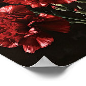 Rode anjers bloemenkunst print Poster (Hoek)