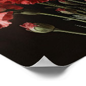 Rode anjers bloemenkunst print Poster (Hoek)