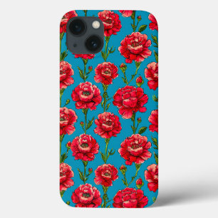 Rode anjers bloemschikking natuur geïnspireerd Case-Mate iPhone case
