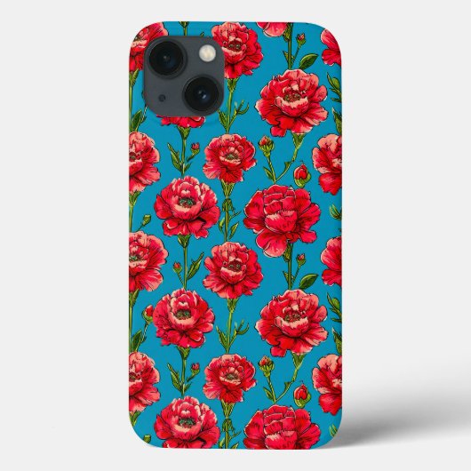 Rode anjers bloemschikking natuur geïnspireerd Case-Mate iPhone case (Achterkant)