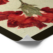 Rode anjers en Poster van zangvogels (Hoek)