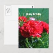 Rode anjers Happy Birthday Briefkaart (Voorkant / Achterkant)