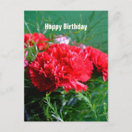 Rode anjers Happy Birthday Briefkaart