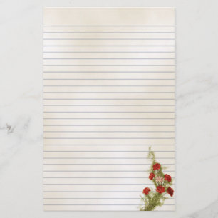 Rode anjers,  illustratie briefpapier