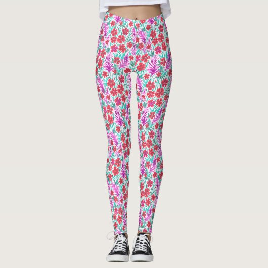 Rode anjers leggings (Voorkant)