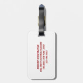 Rode anjers op Brocade Bagagelabel (Achterkant verticaal)