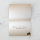 Rode anjers op Brocade-Moederdag Kaart (Binnen)