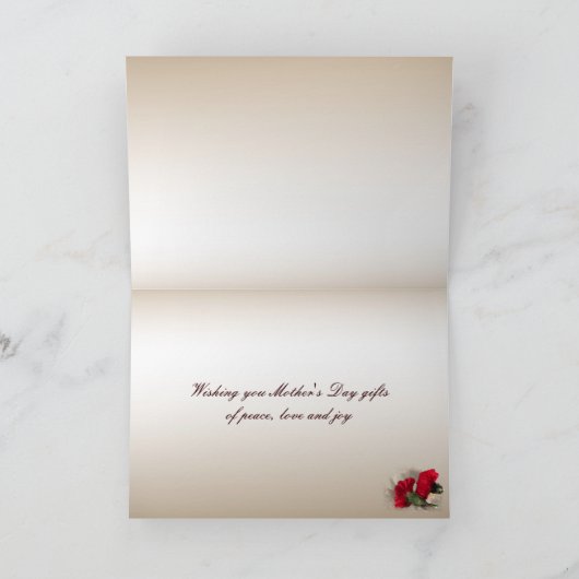 Rode anjers op Brocade-Moederdag Kaart (Binnen)