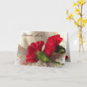 Rode anjers op Brocade-Moederdag Kaart (Gele Bloem)