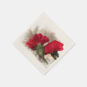 Rode Anjers op Brocade Papier servet (Hoek)