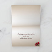 Rode anjers op Brocade Pasen Feestdagen Kaart (Binnen)