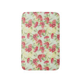 Rode anjers op groen met vlinders badmat (Voorkant Verticaal)