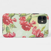 Rode anjers op groen met vlinders Case-Mate iPhone case (Achterkant (horizontaal))