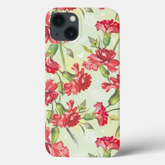 Rode anjers op groen met vlinders Case-Mate iPhone case (Achterkant)