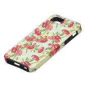 Rode anjers op groen met vlinders Case-Mate iPhone case (Onderkant)