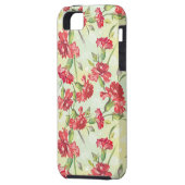 Rode anjers op groen met vlinders Case-Mate iPhone case (Achterkant Links)