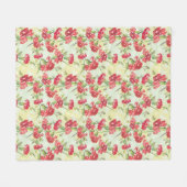 Rode anjers op groen met vlinders fleece deken (Voorkant (Horizontaal))