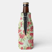 Rode anjers op groen met vlinders flesjeskoeler (Fles Achterkant)