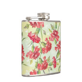 Rode anjers op groen met vlinders heupfles (Rechts)