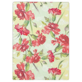 Rode anjers op groen met vlinders klembord (Achterkant)