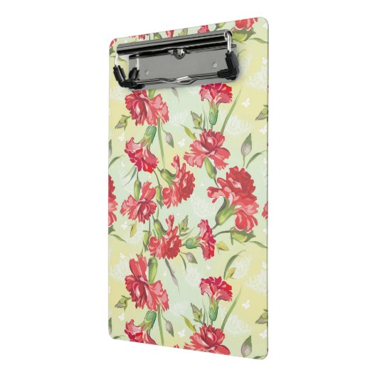 Rode anjers op groen met vlinders mini klembord (Angled2)