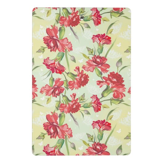 Rode anjers op groen met vlinders mini klembord (Achterkant)