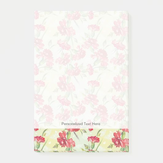 Rode anjers op groen met vlinders post-it® notes (Voorkant)