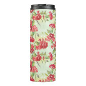 Rode anjers op groen met vlinders thermosbeker (Achterkant)