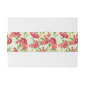 Rode anjers op groen met vlinders uitnodigingen wikkel (Achterkant Voorbeeld)