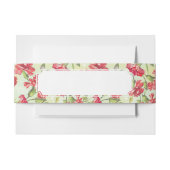 Rode anjers op groen met vlinders uitnodigingen wikkel (Voorkant Voorbeeld)