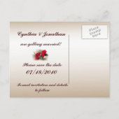 Rode anjers redden de datum aankondigingskaart (Achterkant)